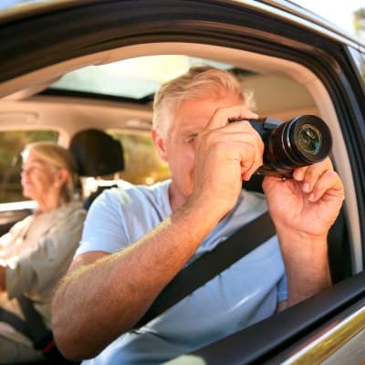 Elison Park | Seniors in a car taking photos